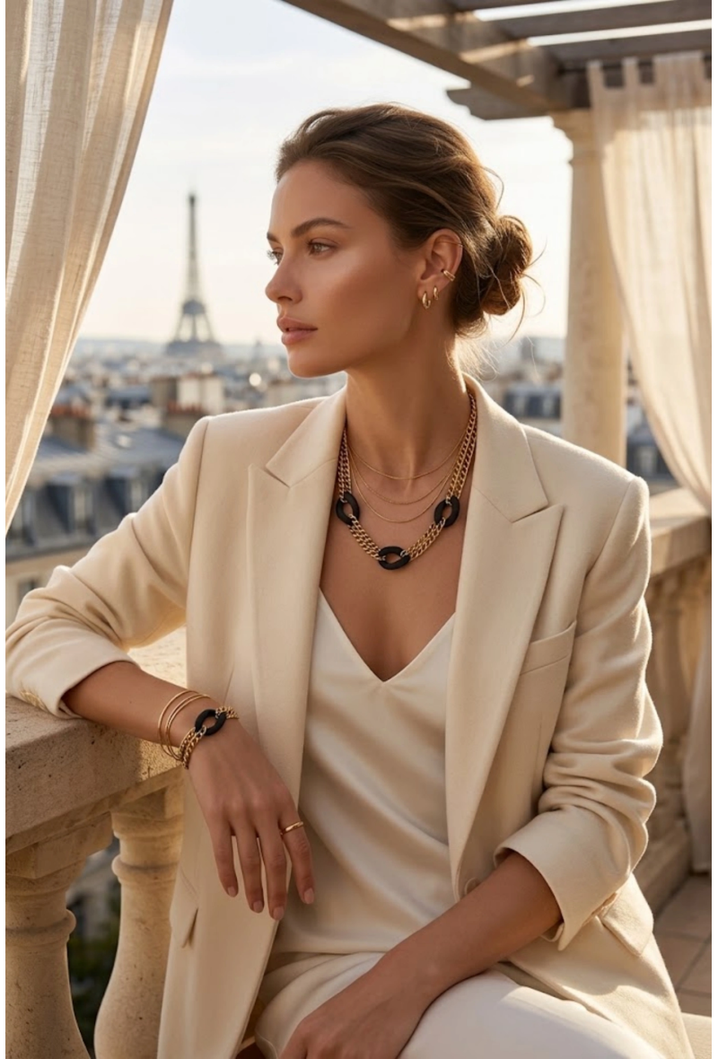 Collier maille cordonnée de chaîne en acier inoxydable