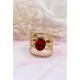 Bague cristal de verre ajustable en acier inoxydable