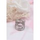 Bague ajustable strass en acier inoxydable