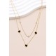 Collier double tour coeur en acier inoxydable