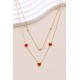 Collier double tour coeur en acier inoxydable