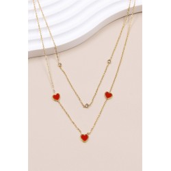 Collier double tour coeur en acier inoxydable