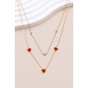 Collier double tour coeur en acier inoxydable