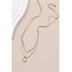 Collier double rang orné de perle pendentif écriture romain en acier inoxydable.