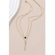 Collier double rang pendentif nacré en acier inoxydable 