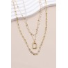Collier multi-tour maille et perle en acier inoxydable, en lot de 3 colliers individuels possible de porter séparément