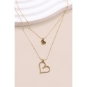 Collier double tour coeur en acier inoxydable