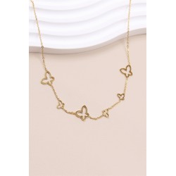 Collier breloque papillon en acier inoxydable