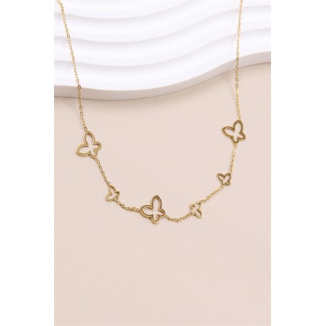 Collier breloque papillon en acier inoxydable