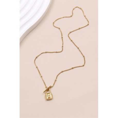 Collier cadenas chaine fine en acier inoxydable