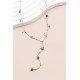 Collier "Y" Chaîne fine orné de pierre en acier inoxydable