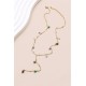 Collier "Y" Chaîne fine orné de pierre en acier inoxydable