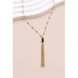 Collier pendentif fleur chaîne large en acier inoxydable