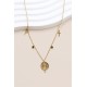 Collier croix orné de strass en acier inoxydable
