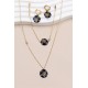 Collier fleur serti de strass en acier inoxydable