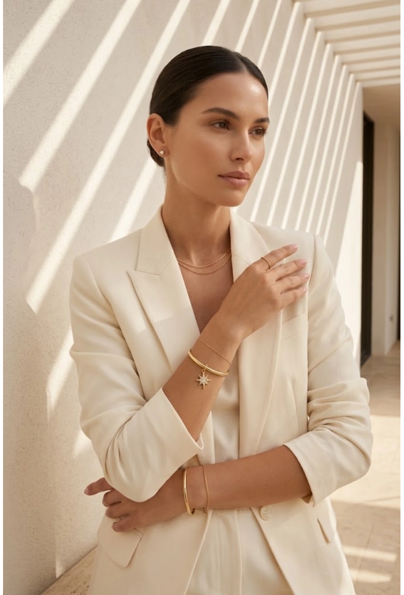 Bracelet Jonc Étoile Strass – Éclat Céleste