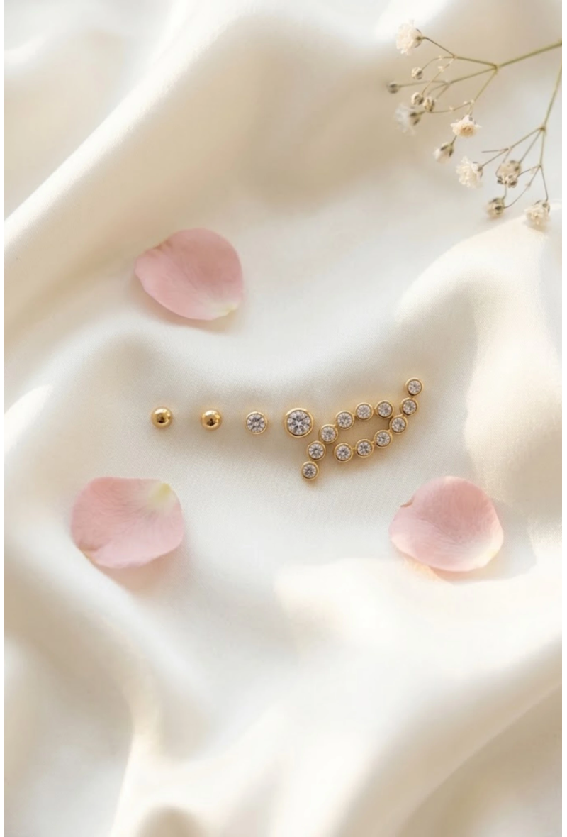 Lot de 3 Boucles d’Oreilles Zirconium – Trio Éclat Tendance